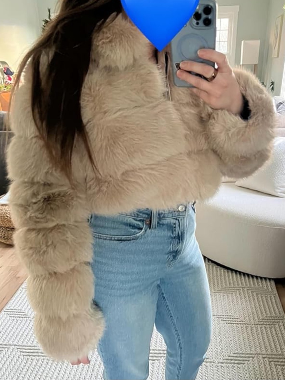 Source Unknown Black Plush Faux Fur Cropped Teddy Jacket - Picture 6 of 6